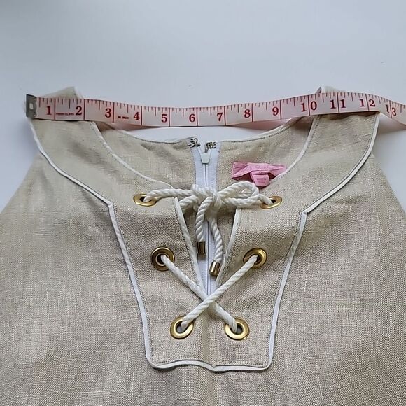 Lilly Pulitzer Sleeveless Linen Mini with Lace-Up Detail - Picture 8 of 11